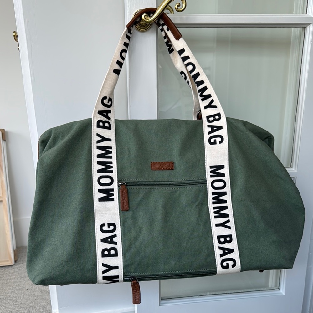 NEW! Mommy Bag Green Canvas Tote by Childhome/Beaba
